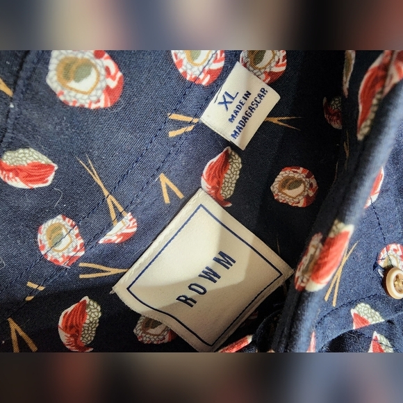 ROWM Sushi Print Cotton Button Down, XL - Picture 7 of 7